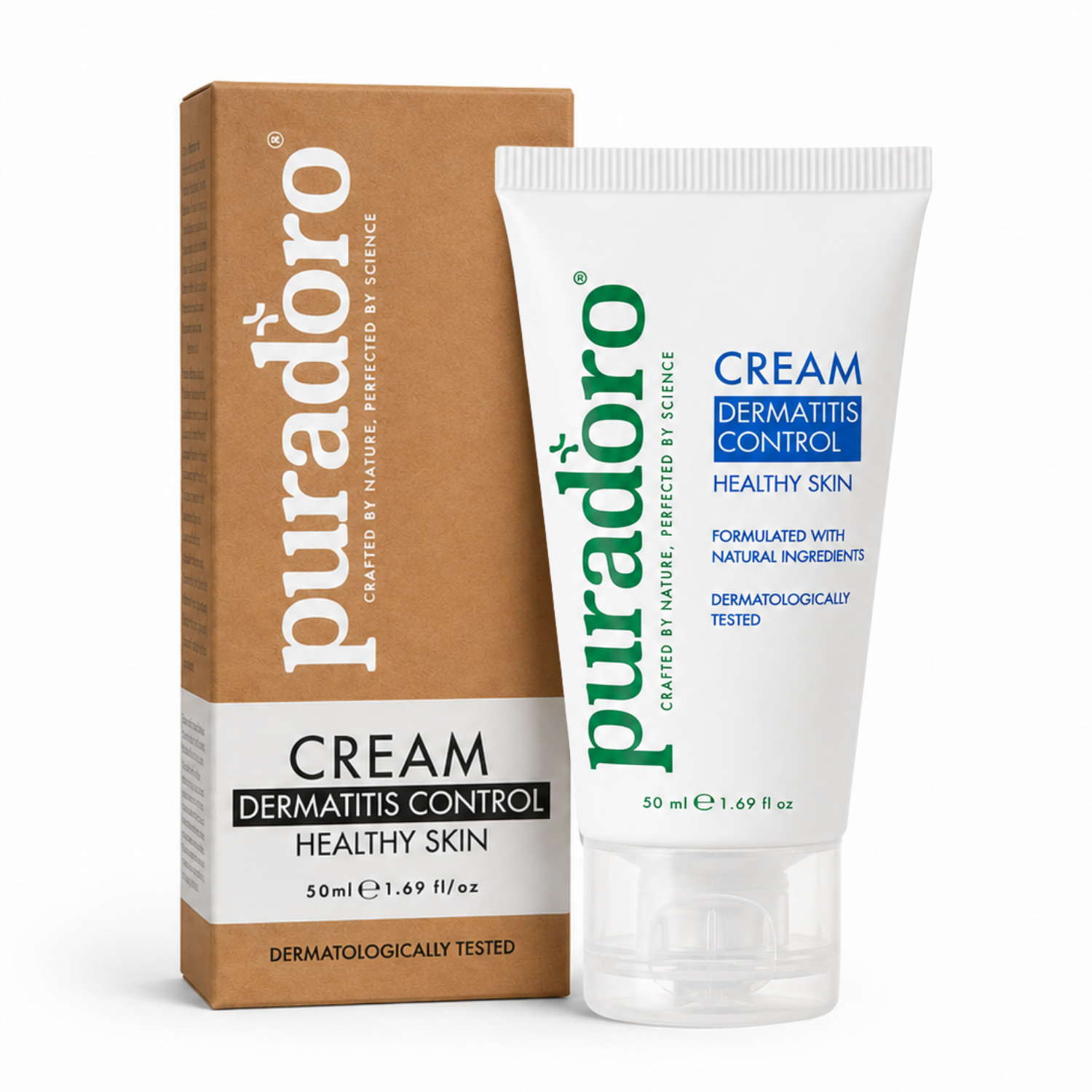 dermatitis cream puradoro Crème pour l'Inflammation de la Peau & Peau Saine – Apaise les démangeaisons, les rougeurs et les desquamations 50ml – Image 1